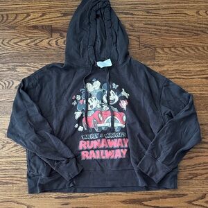 Disney Charcoal Hoodie with Mickey & Minnie Graphic